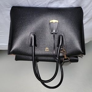 MCM Grained Calfskin Medium Milla Tote Black